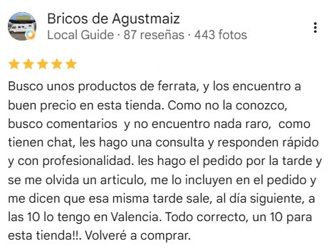 Opinión cliente